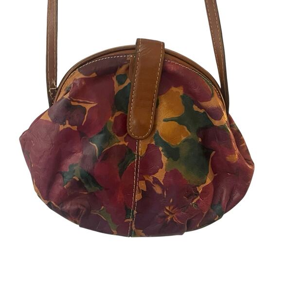 Patricia Nash Antique Floral Leather Round Metal Crossbody Bag Purse - Picture 7 of 11